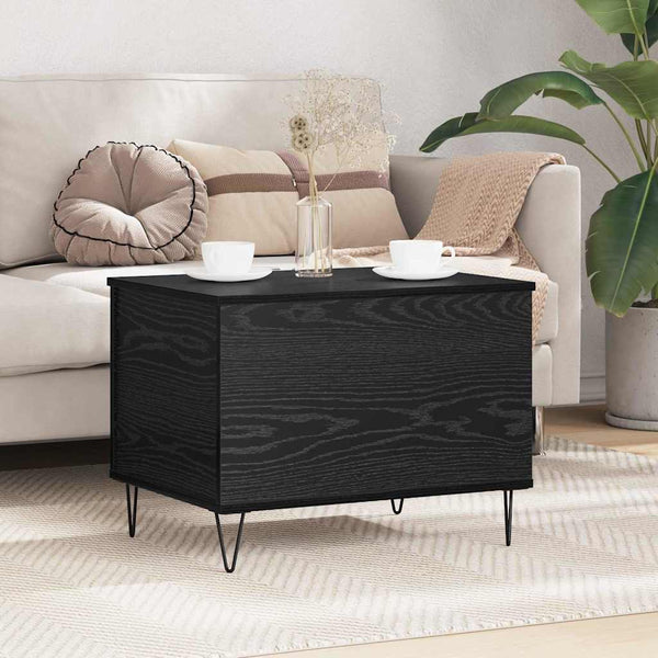 Schwarzer Couchtisch Eichenoptik, 60 cm