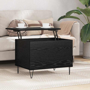 Schwarzer Couchtisch Eichenoptik, 60 cm