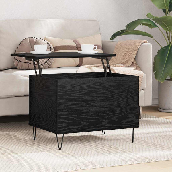 Schwarzer Couchtisch Eichenoptik, 60 cm