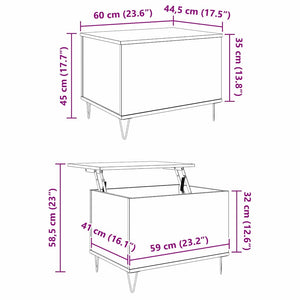 Schwarzer Couchtisch Eichenoptik, 60 cm
