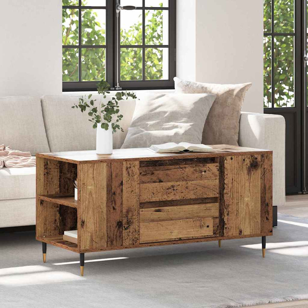 vidaXL Table basse en bois de récupération 102 x 44,5 x 50 cm en bois d'ingénierie