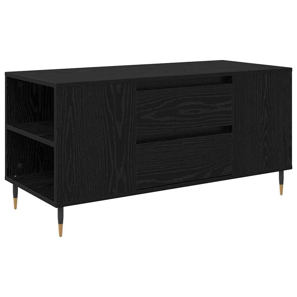Schwarzer Couchtisch Eichenoptik 102 cm
