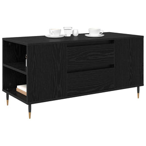 Schwarzer Couchtisch Eichenoptik 102 cm