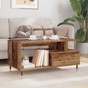 Couchtisch Altholz mit Schubladen 90x49x45 cm