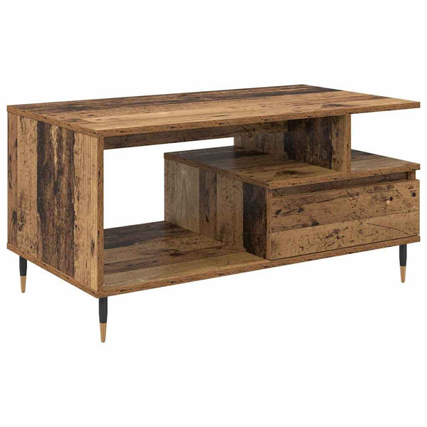 Couchtisch Altholz mit Schubladen 90x49x45 cm