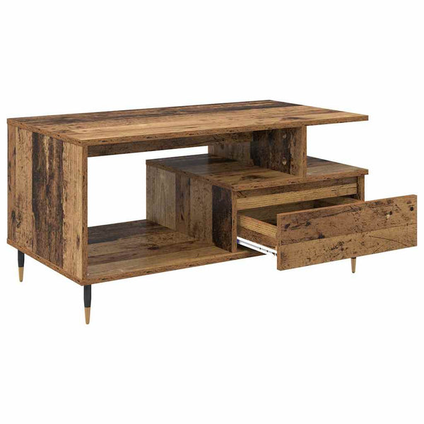 Couchtisch Altholz mit Schubladen 90x49x45 cm