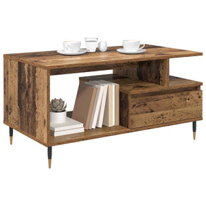 Couchtisch Altholz mit Schubladen 90x49x45 cm