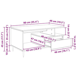 Couchtisch Artisan Eiche 90x49 cm