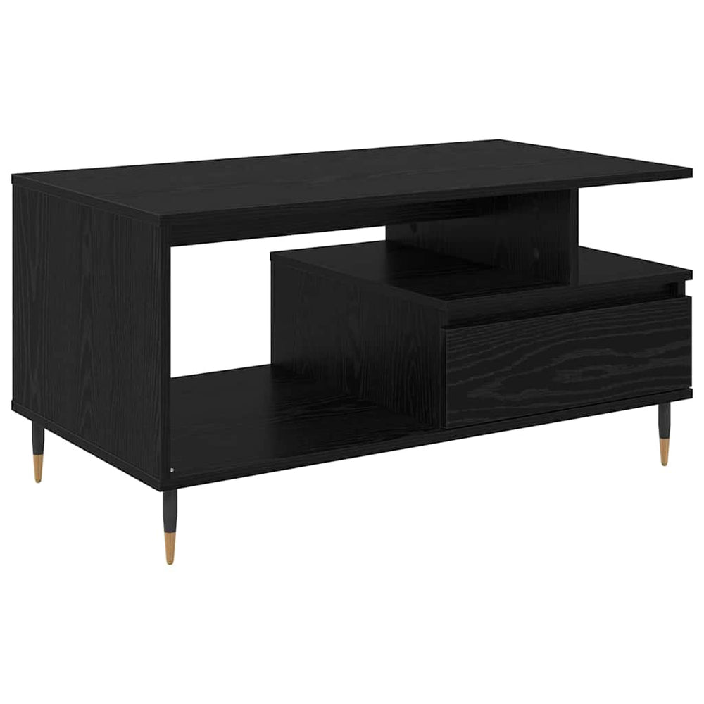 Couchtisch Schwarz Eichenoptik 90x49 cm