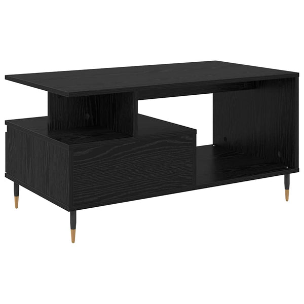 Couchtisch Schwarz Eichenoptik 90x49 cm