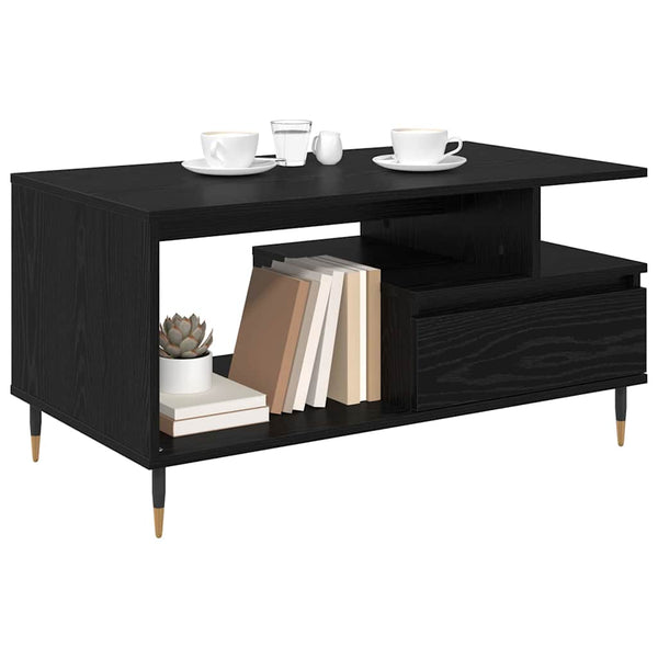 Couchtisch Schwarz Eichenoptik 90x49 cm