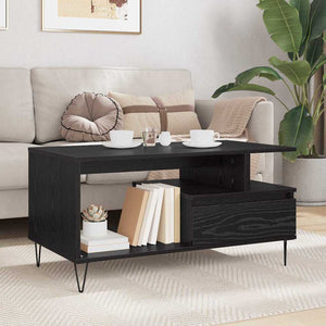 Couchtisch Schwarz Eichenoptik 90x49 cm