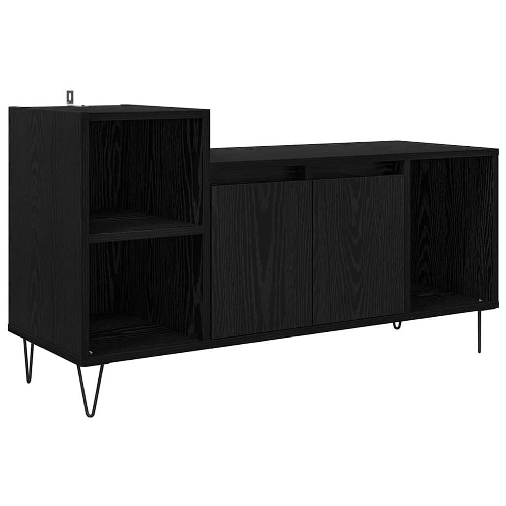 TV-Schrank Schwarz Eichenoptik 100 cm