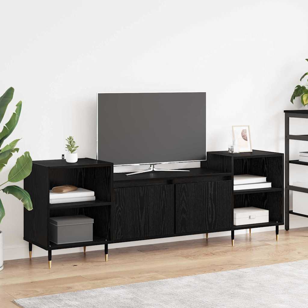 TV-Schrank Schwarz Eichen-Optik 160 cm