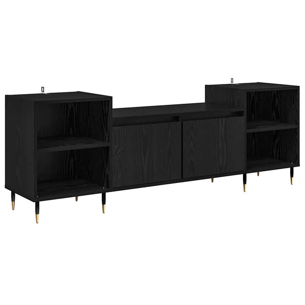 TV-Schrank Schwarz Eichen-Optik 160 cm