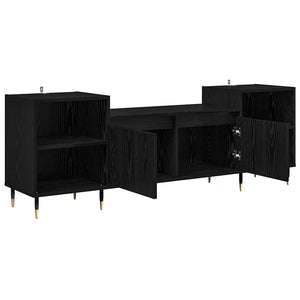 TV-Schrank Schwarz Eichen-Optik 160 cm