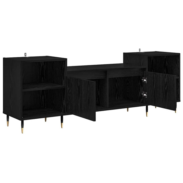 TV-Schrank Schwarz Eichen-Optik 160 cm