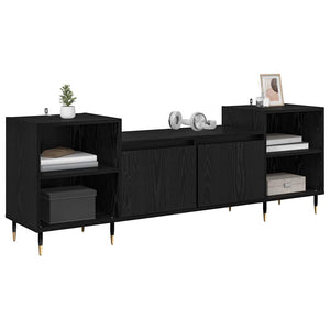 TV-Schrank Schwarz Eichen-Optik 160 cm