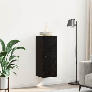Wandschrank Schwarz Eichenoptik 34,5x34x90cm