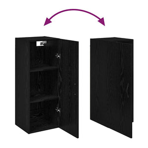Wandschrank Schwarz Eichenoptik 34,5x34x90cm