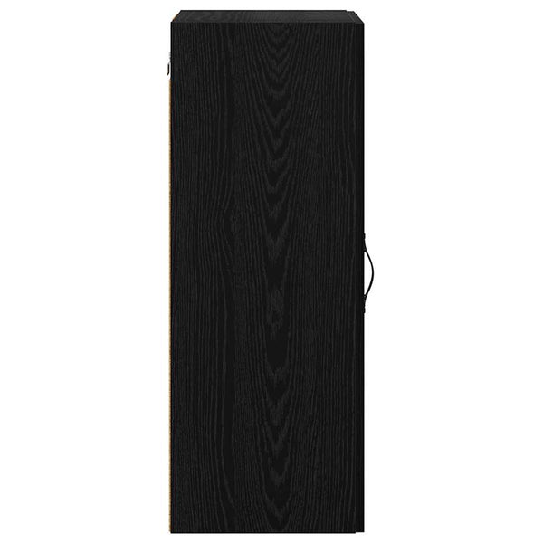 Wandschrank Schwarz Eichenoptik 34,5x34x90cm