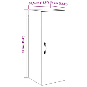 Wandschrank Schwarz Eichenoptik 34,5x34x90cm