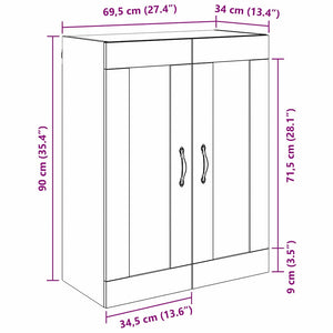 Wandschrank Artisan Eiche 69,5x34x90 cm