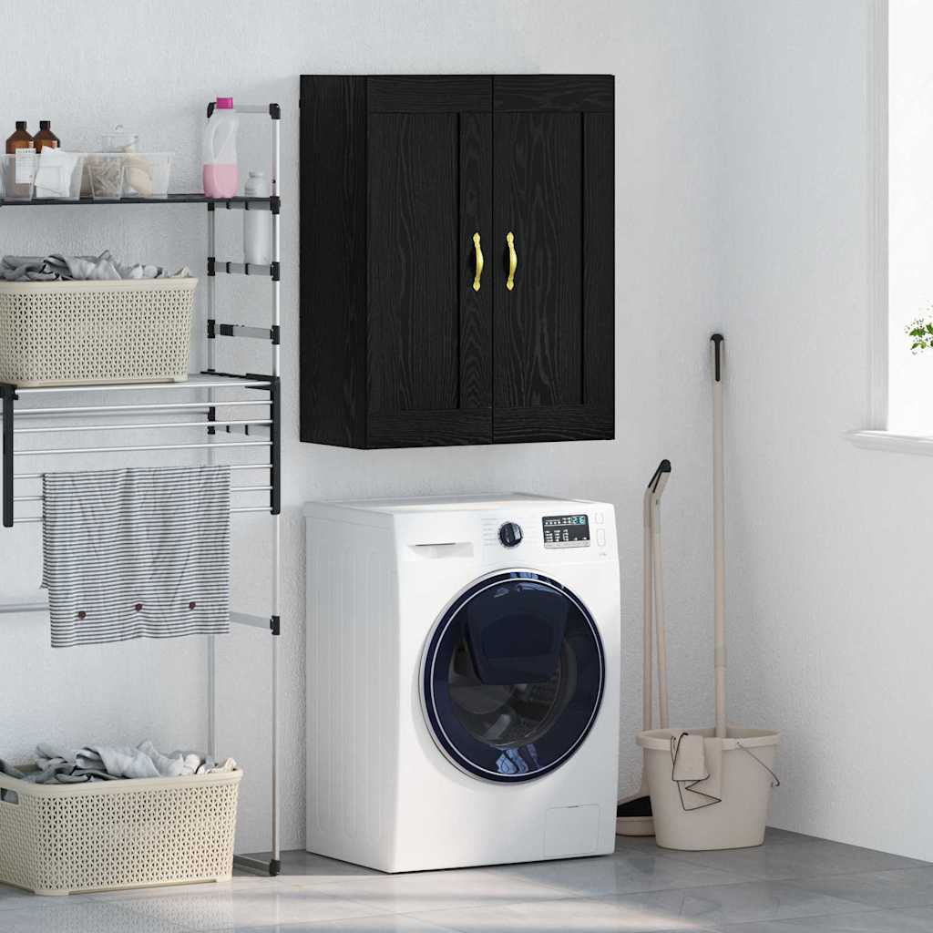 Wandschrank Schwarz Eichen-Optik 69,5 cm