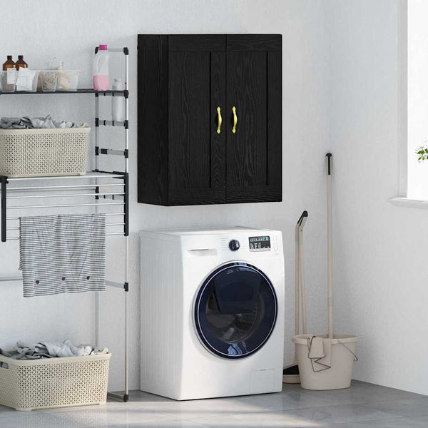 Wandschrank Schwarz Eichen-Optik 69,5 cm