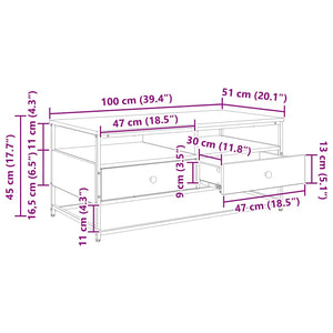 Couchtisch Artisan Eiche 100x51 cm