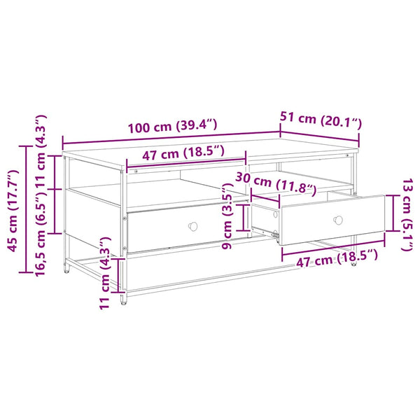 Couchtisch Artisan Eiche 100x51 cm