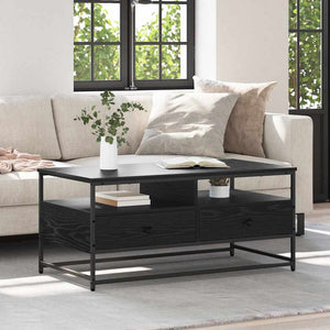 Schwarzer Couchtisch Eichenoptik 100 cm