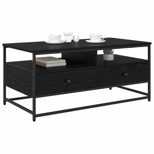 Schwarzer Couchtisch Eichenoptik 100 cm