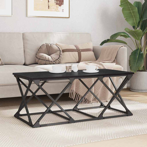 Schwarzer Couchtisch Eichenoptik 100 cm