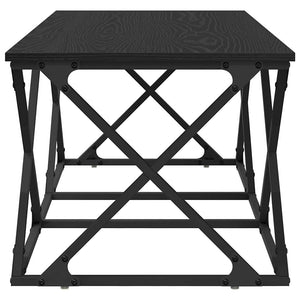 Schwarzer Couchtisch Eichenoptik 100 cm