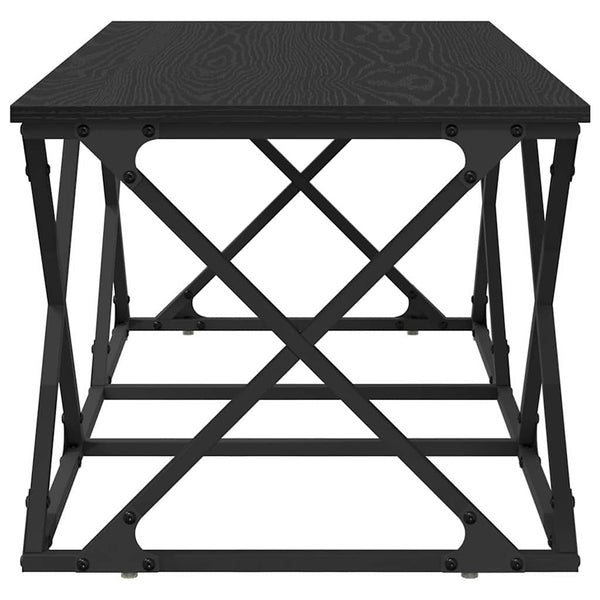 Schwarzer Couchtisch Eichenoptik 100 cm