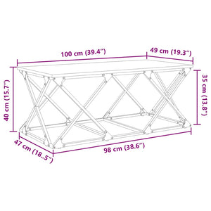 Schwarzer Couchtisch Eichenoptik 100 cm