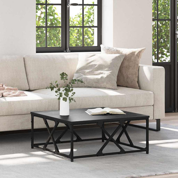 Schwarzer Couchtisch Eichenoptik 70x70 cm