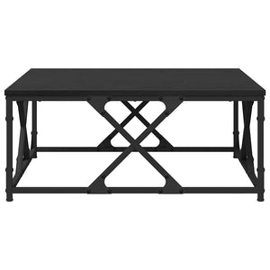 Schwarzer Couchtisch Eichenoptik 70x70 cm