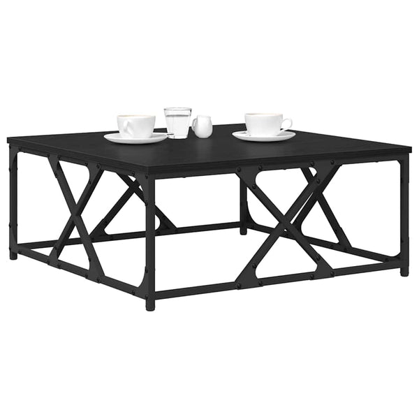 Schwarzer Couchtisch Eichenoptik 70x70 cm