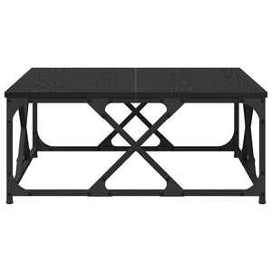 Schwarzer Couchtisch Eichenoptik 70x70 cm