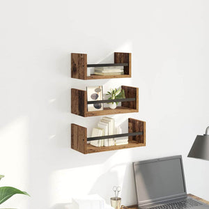 Wandregal Set Altholz 3er