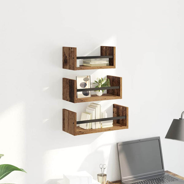 Wandregal Set Altholz 3er