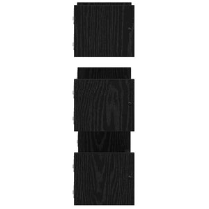 Wandregal Set 3-teilig Schwarz Eiche 40cm