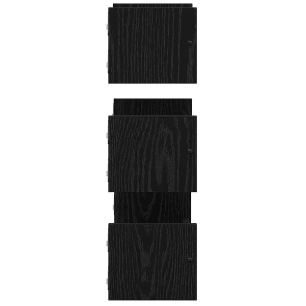 Wandregal Set 3-teilig Schwarz Eiche 40cm