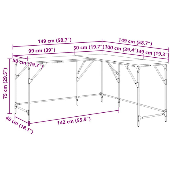 Eckschreibtisch Artisan Eiche 149x149 cm