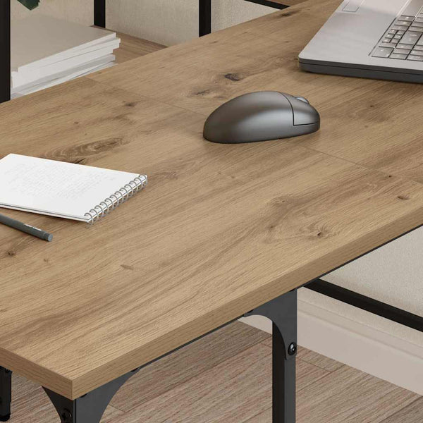 Schreibtisch Artisan Eiche L-Form mit Regalen
