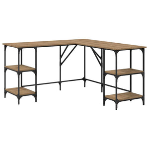 Schreibtisch Artisan Eiche L-Form mit Regalen