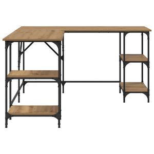 Schreibtisch Artisan Eiche L-Form mit Regalen