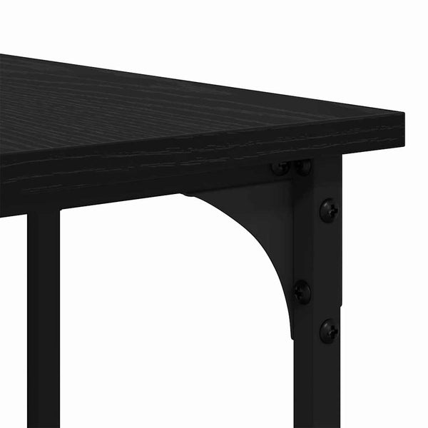 L-förmiger Schreibtisch, Eichen-Optik, Schwarz, 139cm